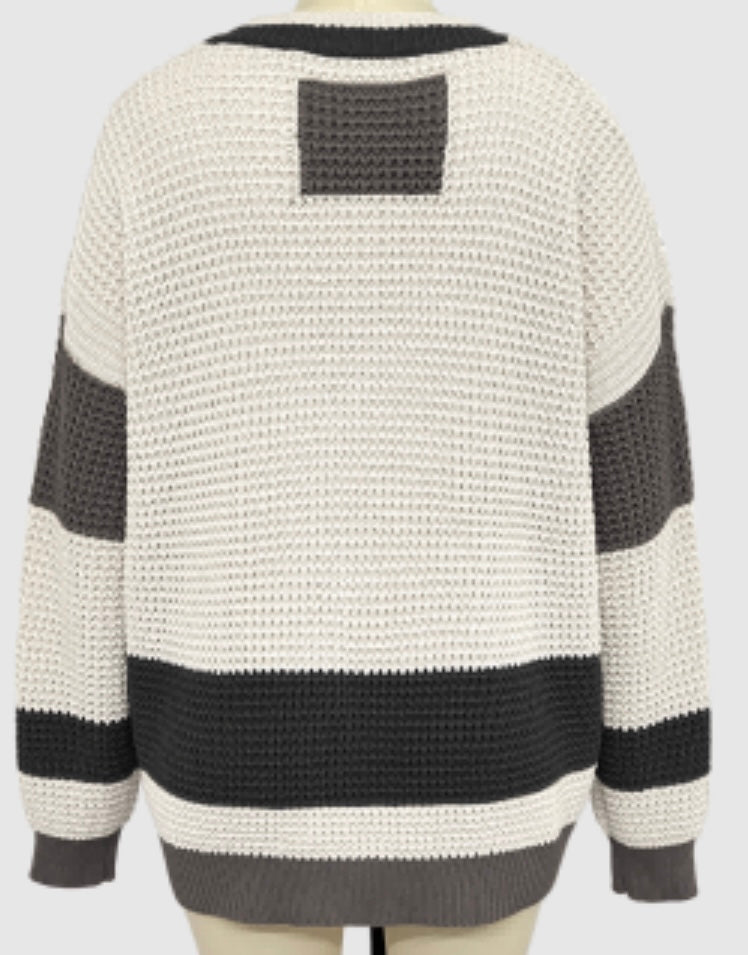 *Preorder* Women's Colour block Cardigan Sweater