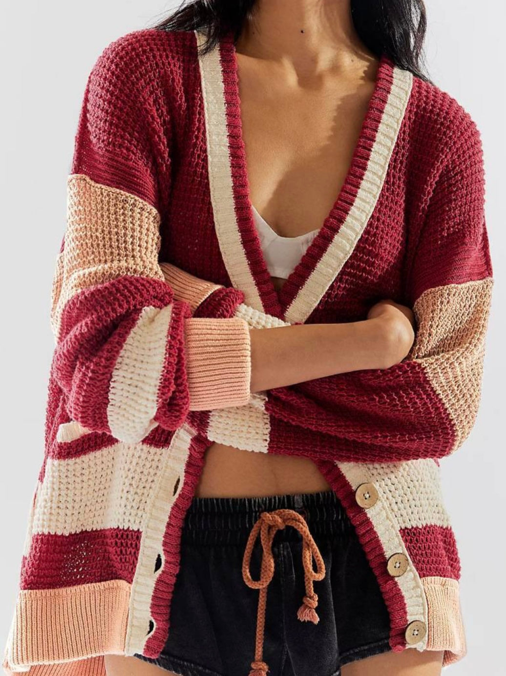 *Preorder* Women's Colour block Cardigan Sweater