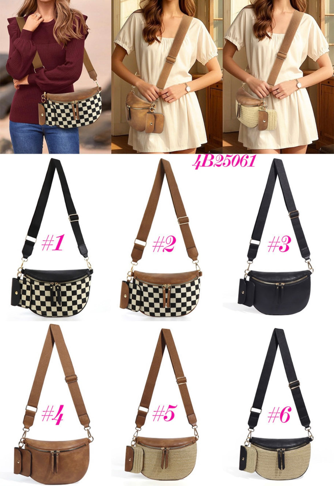 *Preorder* Women's Crossbody with Mini Purse (6 styles)