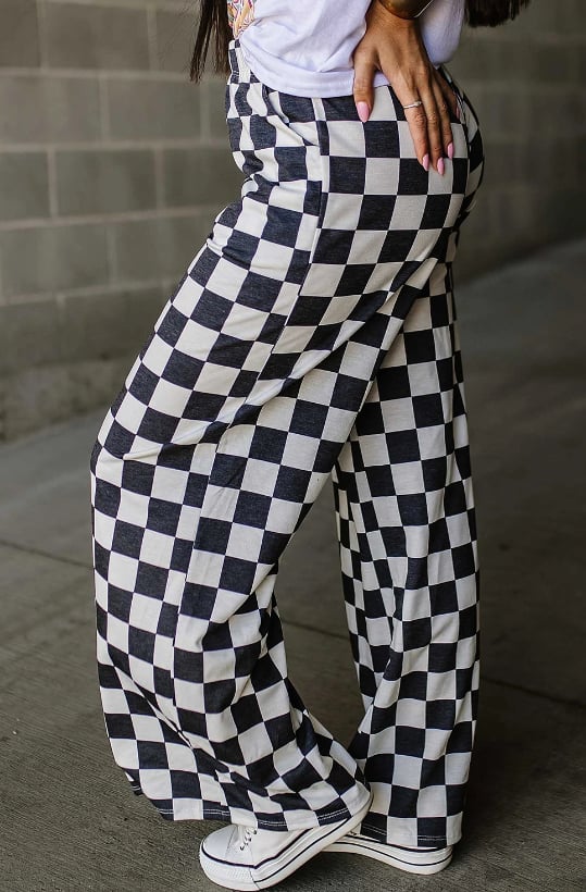 *Preorder* Ladies Checkered Wide Leg Pants (New Colours 10 to choose f