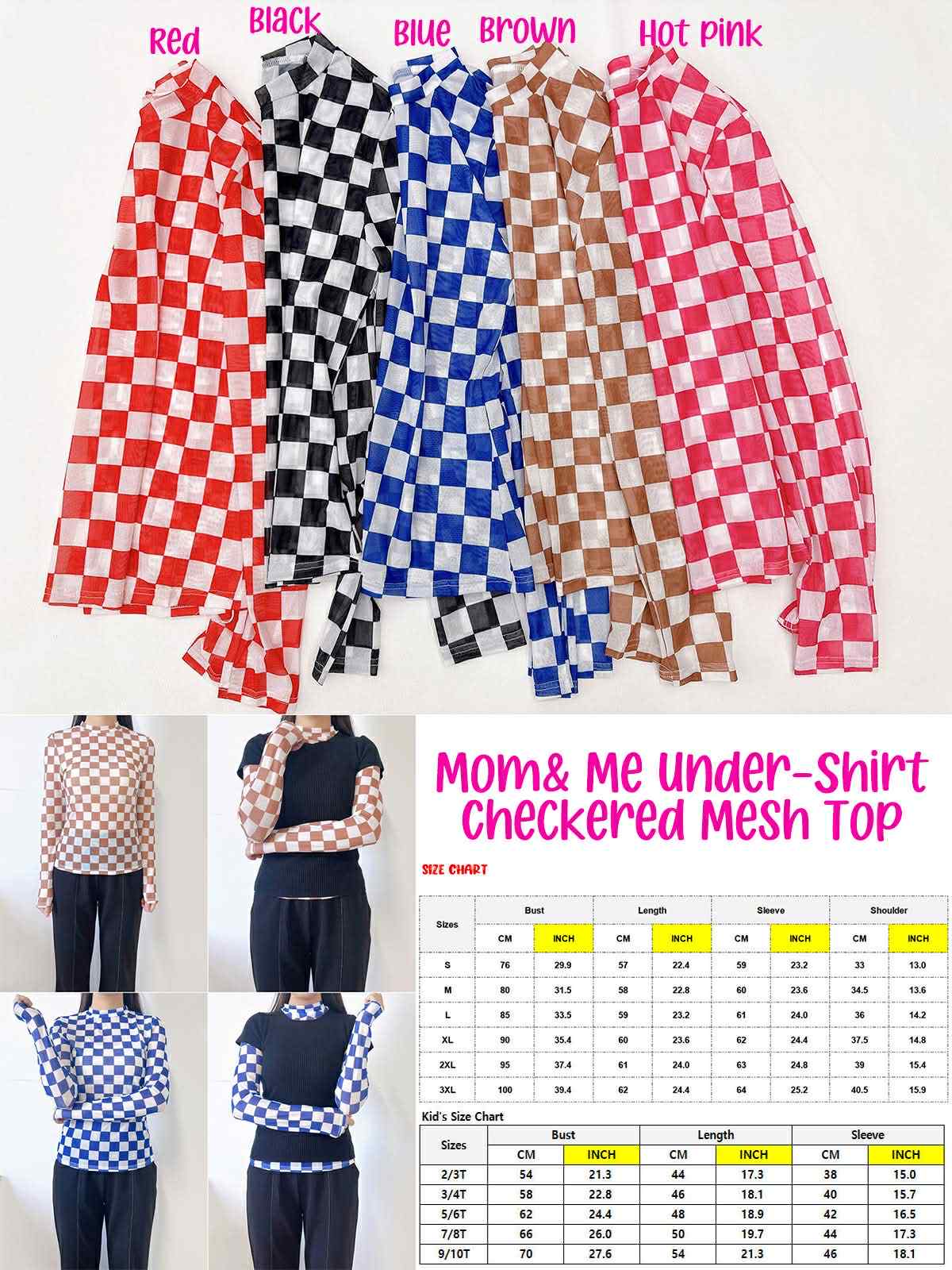 *Preorder* Womens Checkered Mesh Under-Shirt
