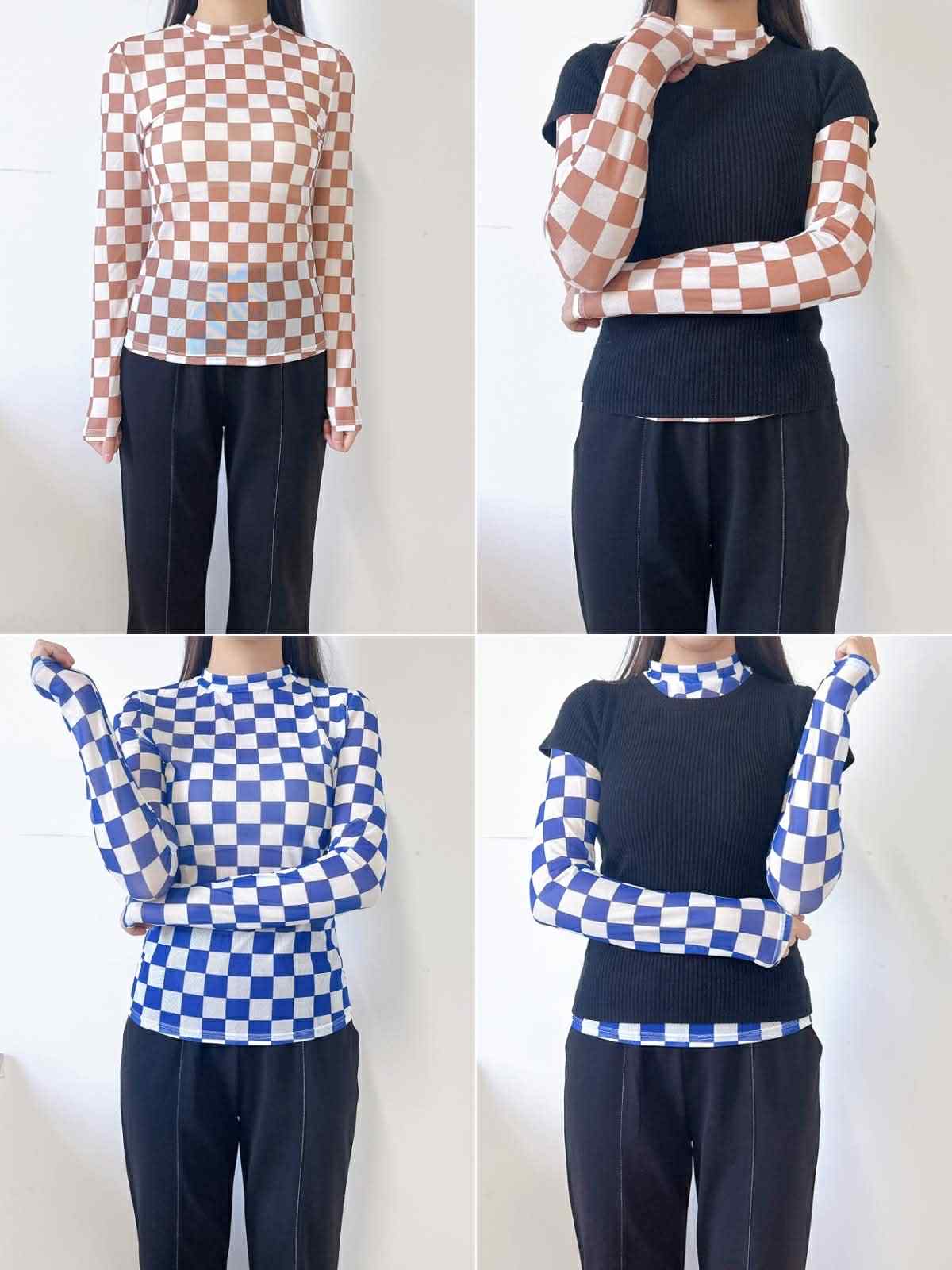 *Preorder* Womens Checkered Mesh Under-Shirt