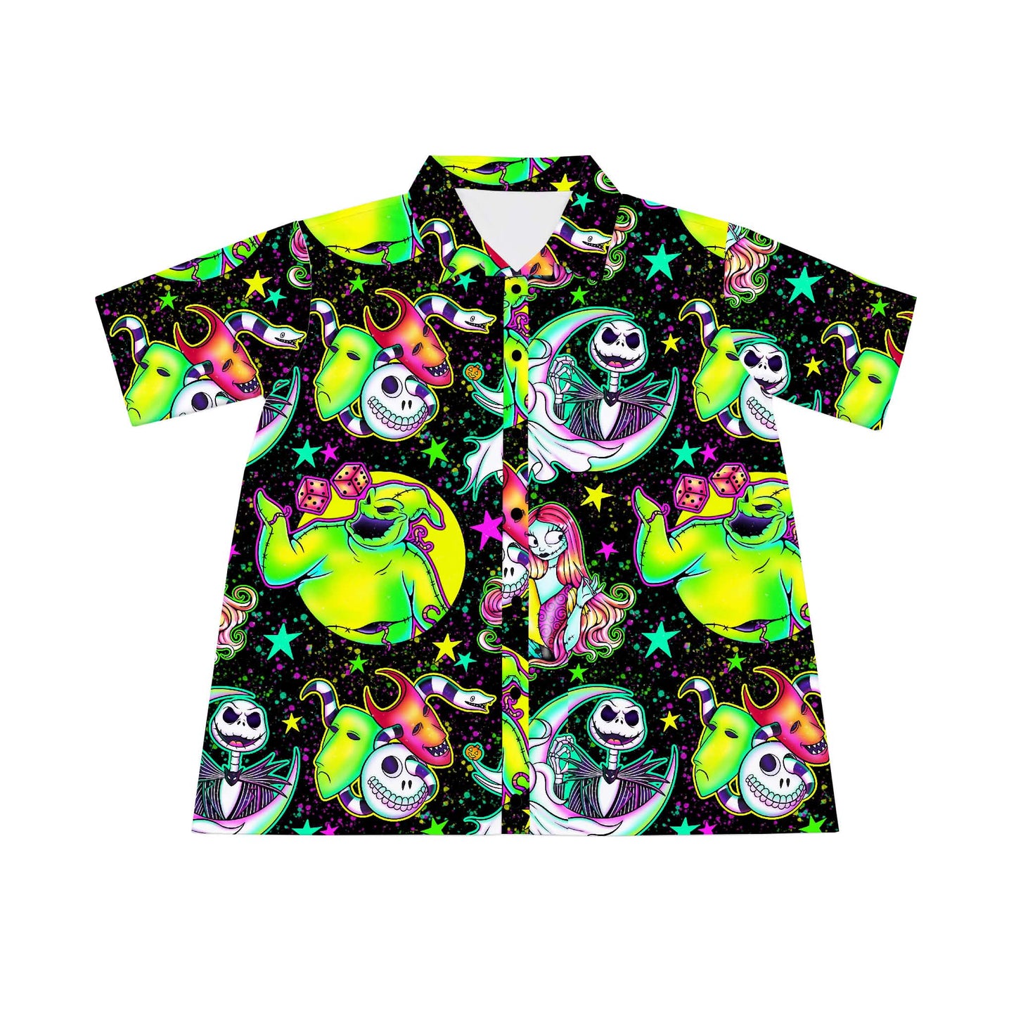 Neon Nightmare Men's Button Down Shirt (Blend)
