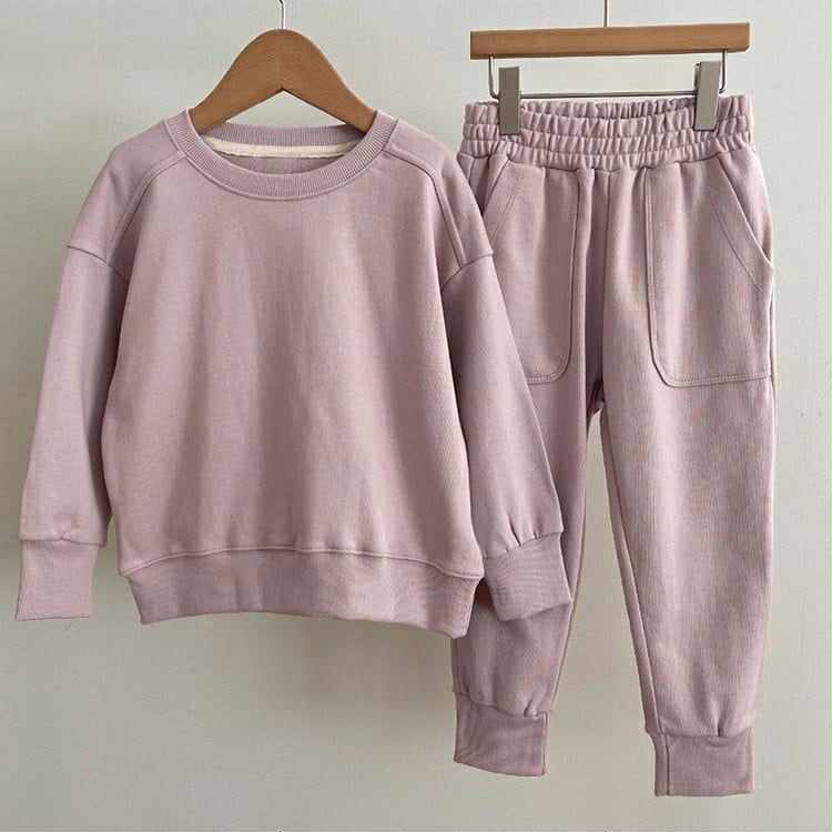 *Preorder* Kid's Crew Neck Sweatshirt And Jogger Set (6 Colours)