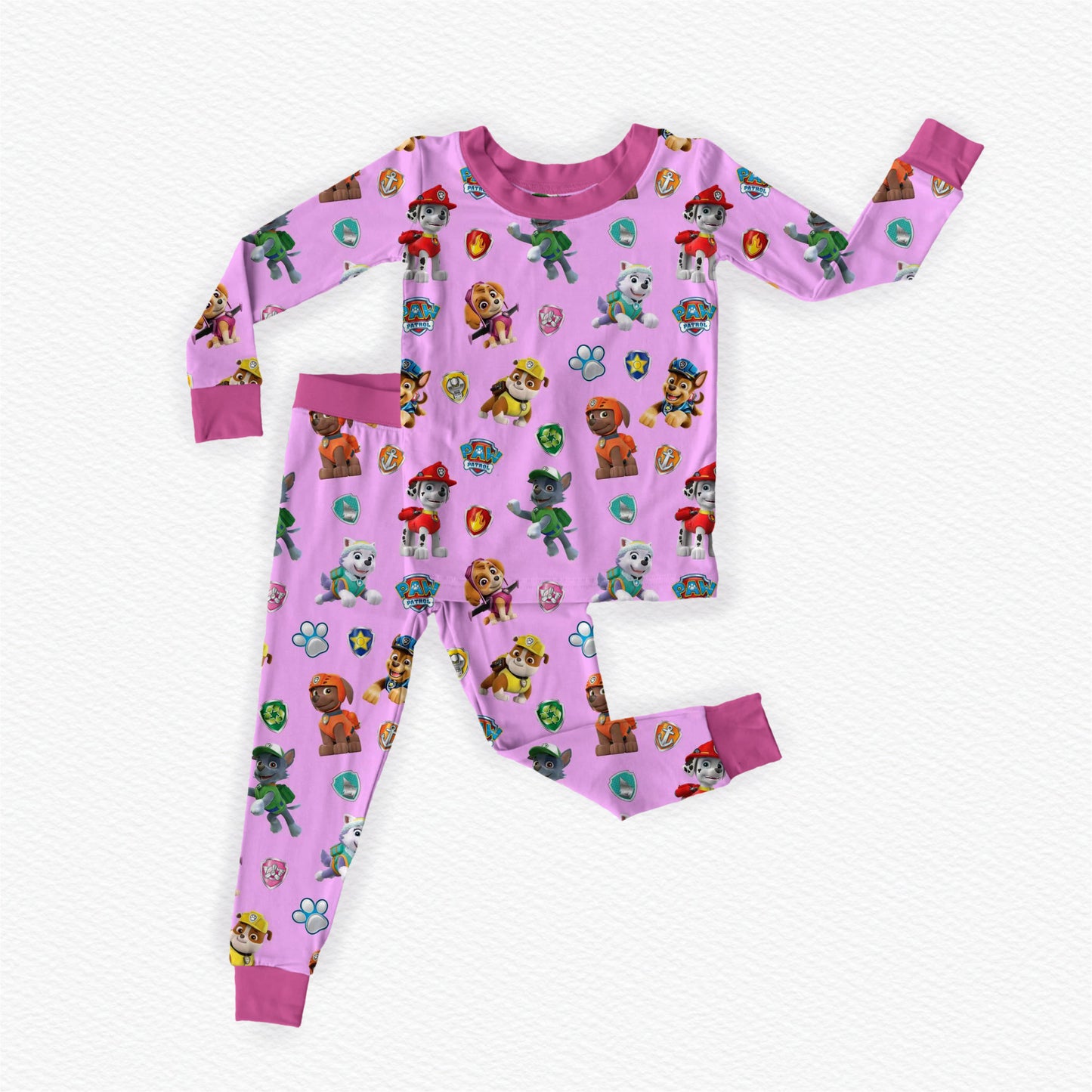 Action Pups Two Piece pjs (Pink)