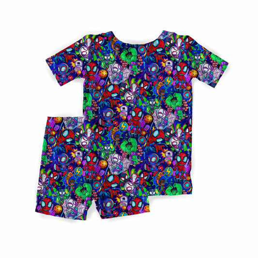 *Preorder* Spider Squad Two Piece Short Set Pjs