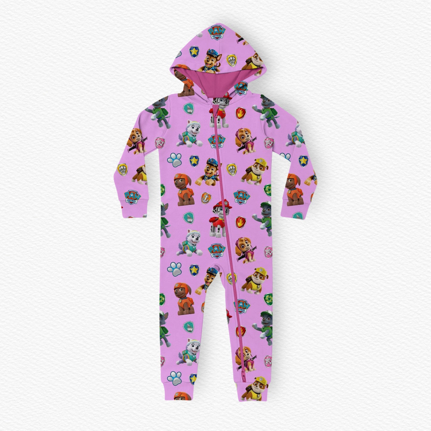 Action Pups Hooded Romper (Pink)