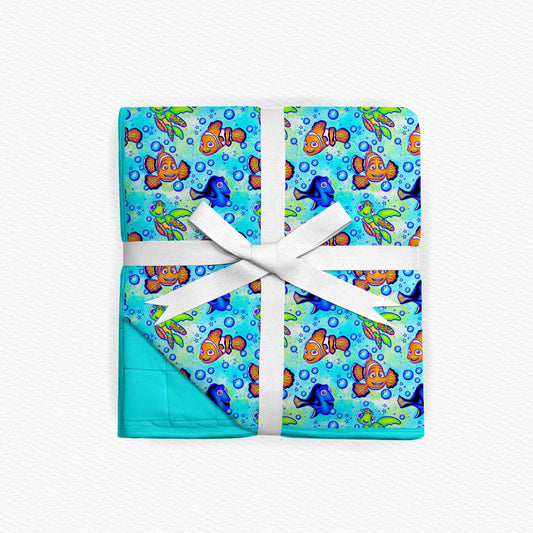 Just Keep Swimming Quilted Bamboo Blanket