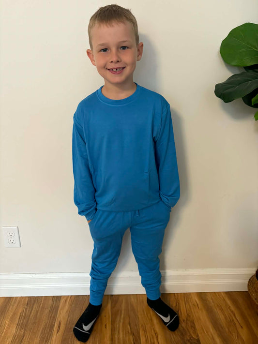 Blue Solid Two Piece Blend