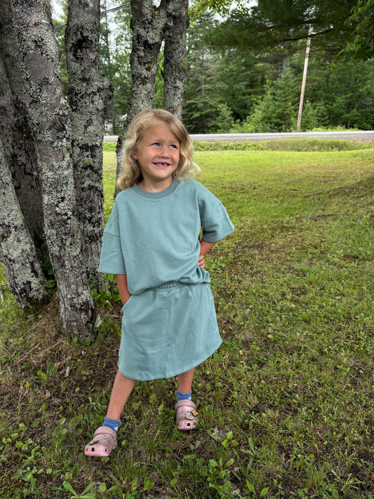 *Preorder* Girl's Short Sleeve T-shirt and Skort Set