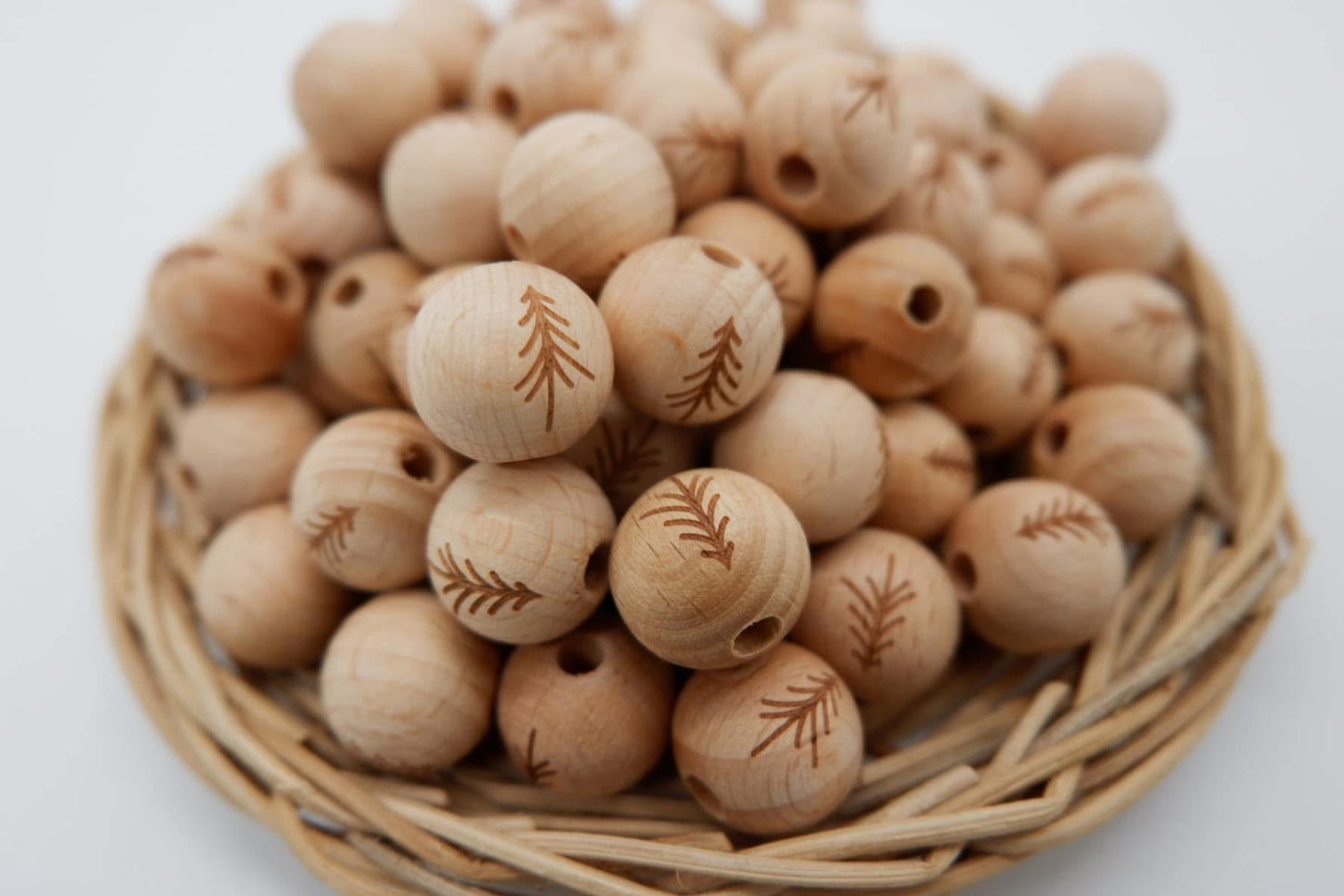 12 mm Beechwood Mountain and Tree Beads
