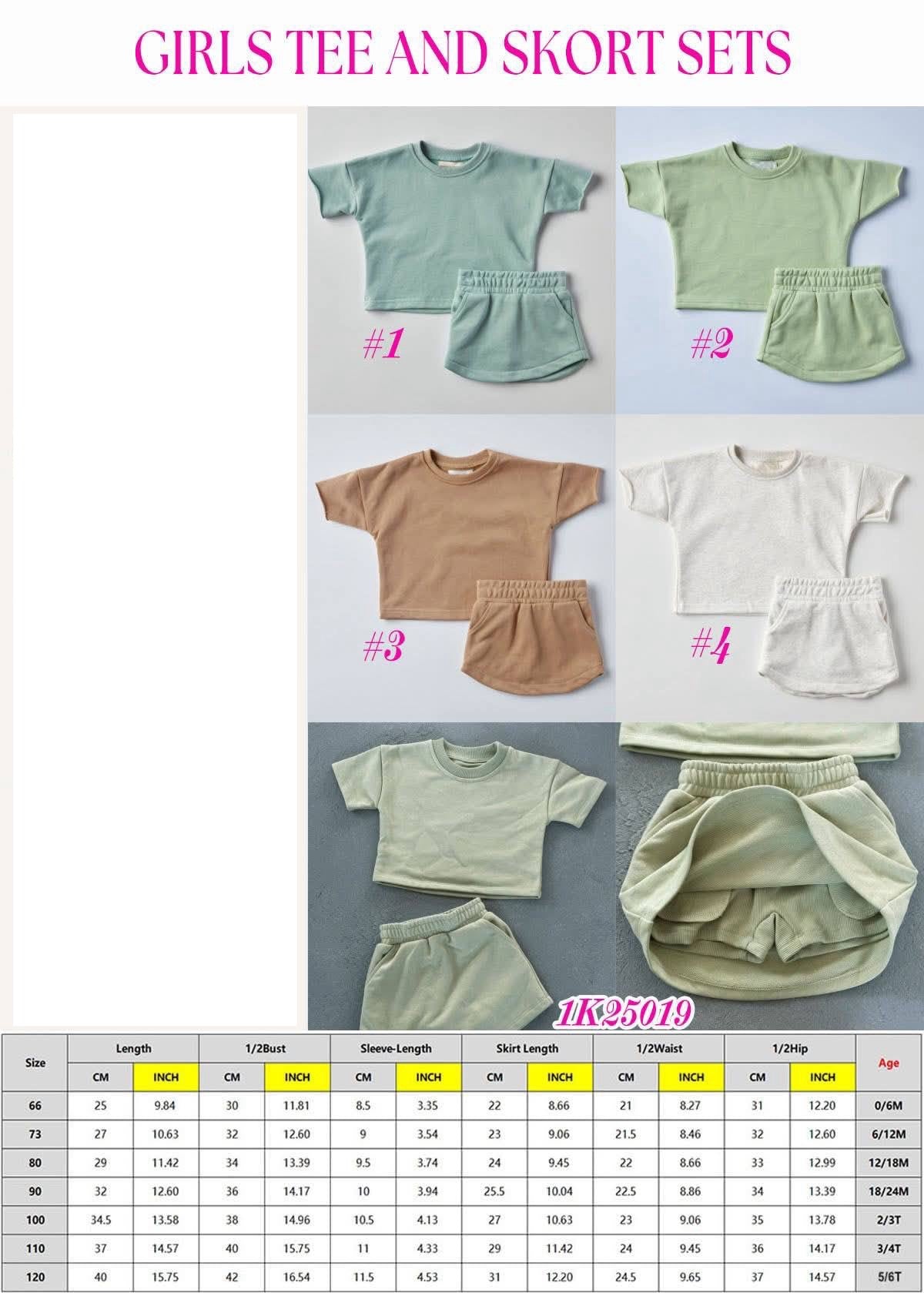 *Preorder* Girl's Short Sleeve T-shirt and Skort Set