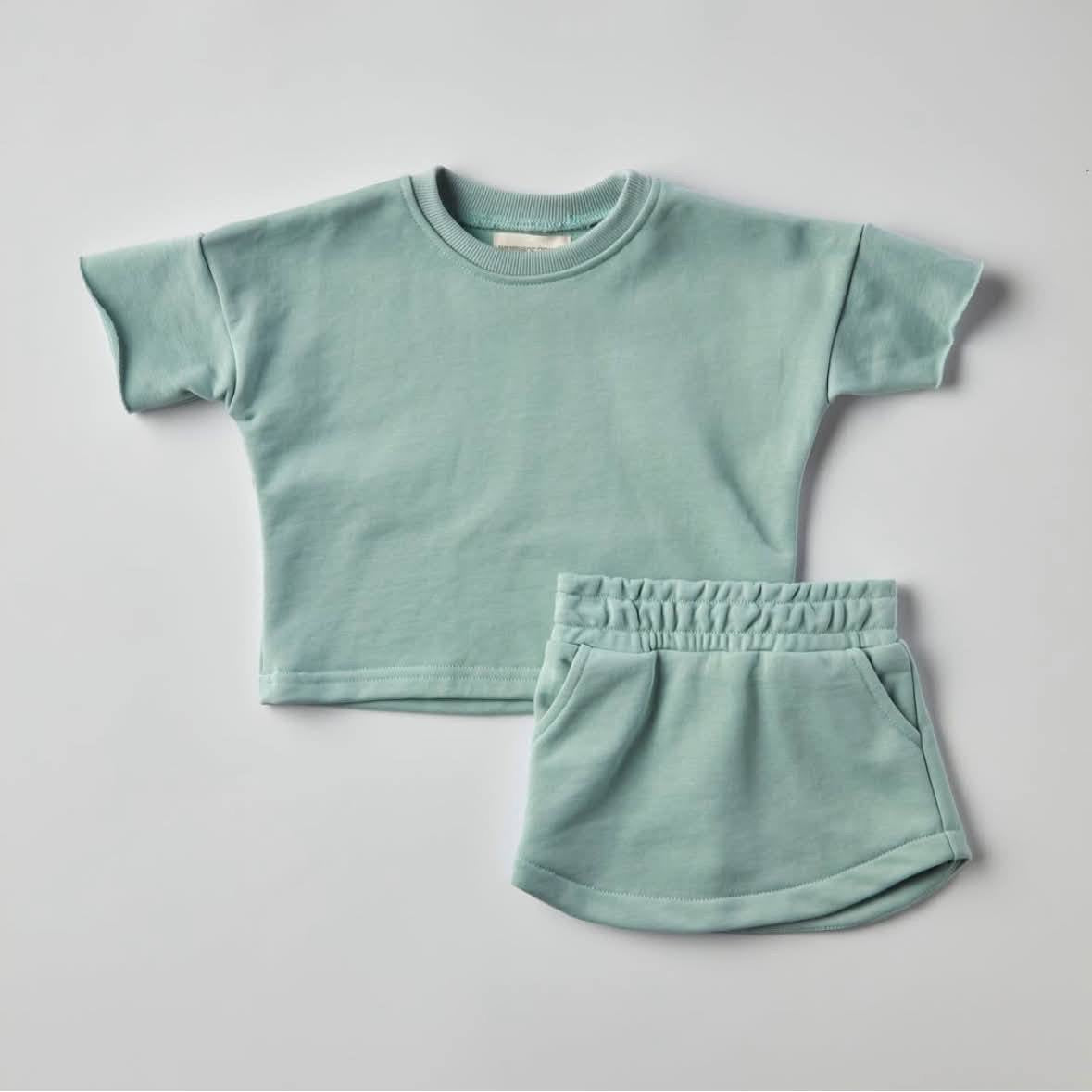 *Preorder* Girl's Short Sleeve T-shirt and Skort Set