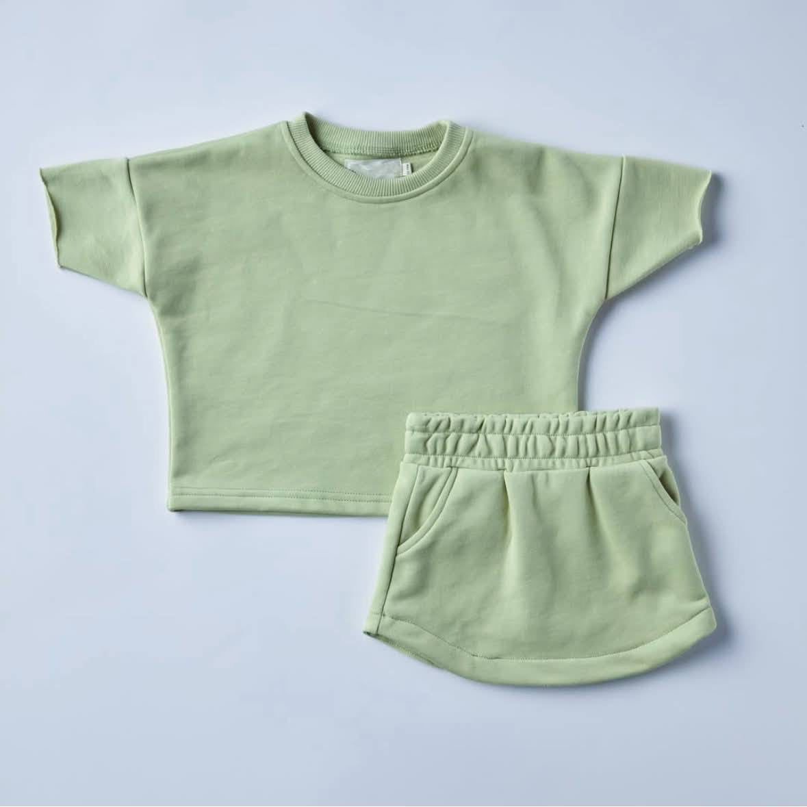 *Preorder* Girl's Short Sleeve T-shirt and Skort Set