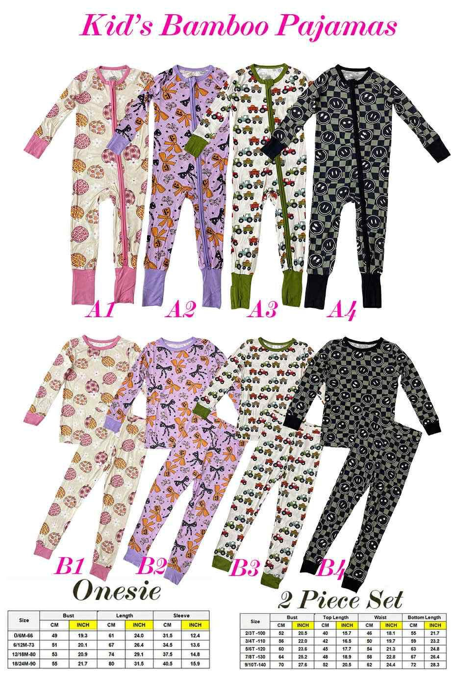 *Preorder* Baby and Kid's Bamboo Onesie and 2Pce Set Pajamas (4 Prints to Choose From)
