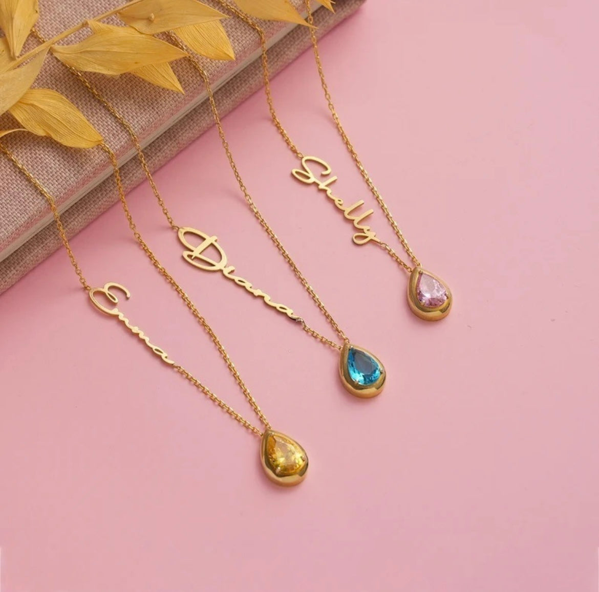 Personalized Name and Birthstone Necklace