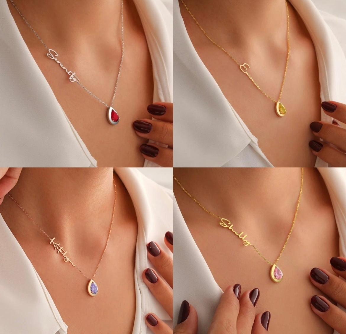 Personalized Name and Birthstone Necklace