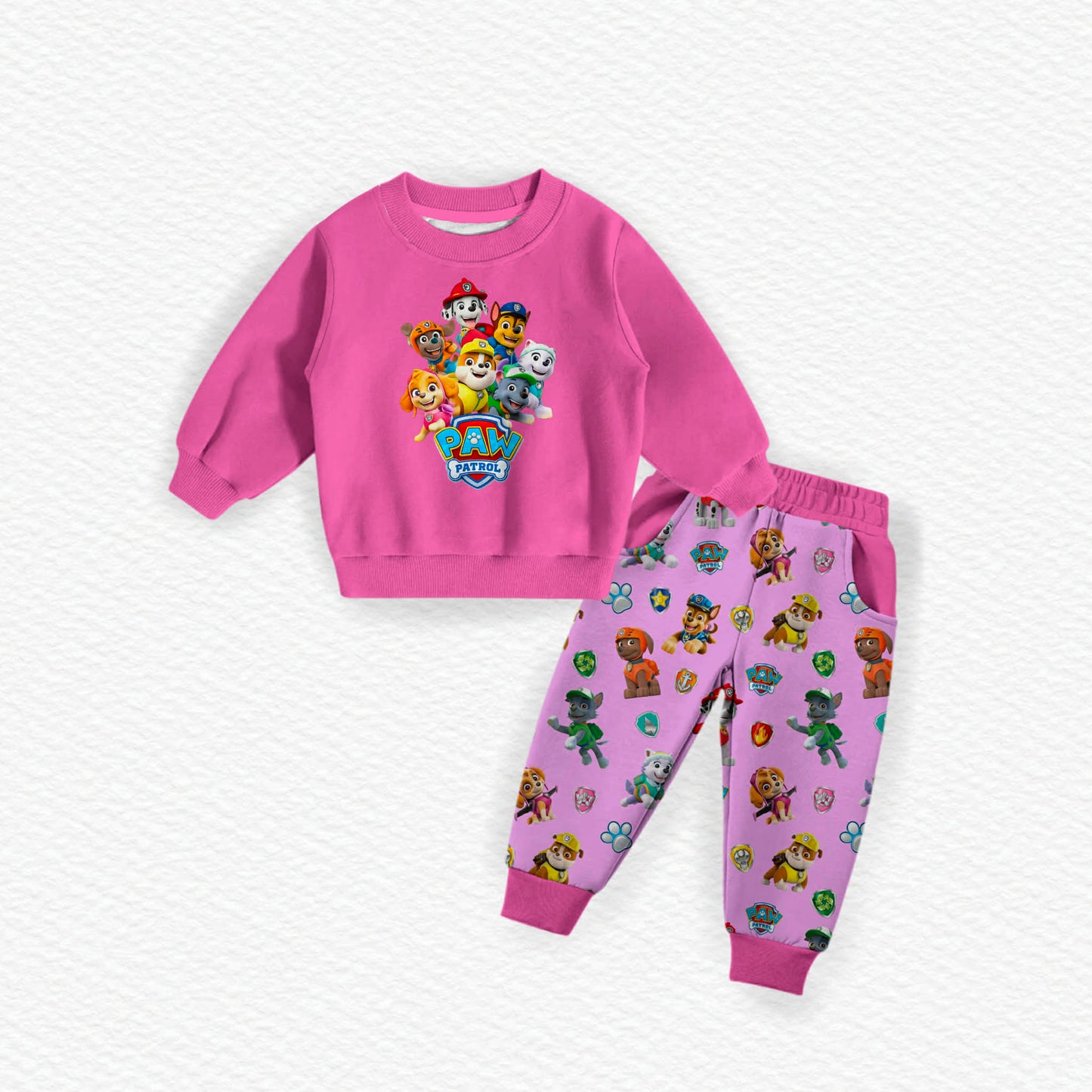 Action Pups Children's Jogger Set (Bamboo blend) (Pink)