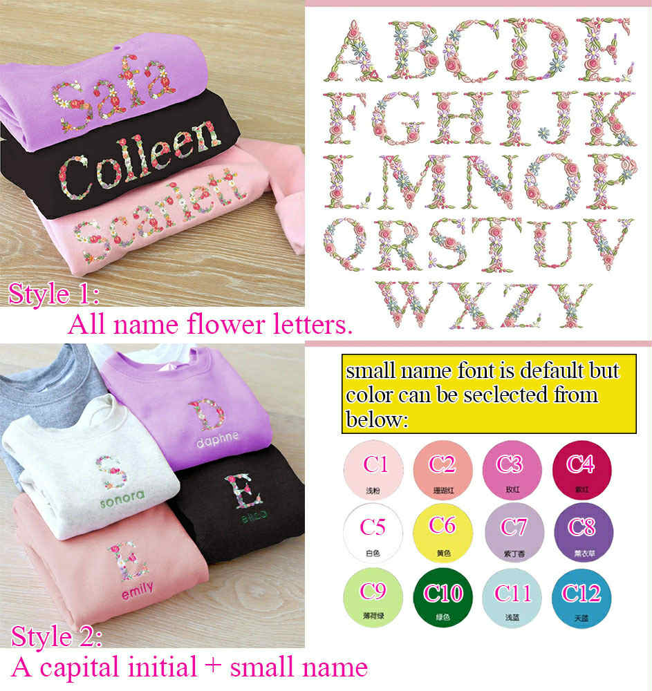 *Preorder* Floral Name Kids Crew Neck