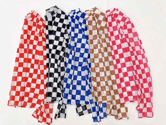 *Preorder* Womens Checkered Mesh Under-Shirt