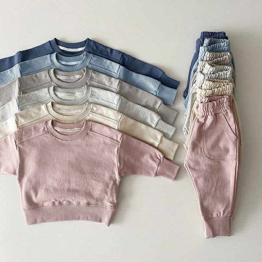 *Preorder* Kid's Crew Neck Sweatshirt And Jogger Set (6 Colours)