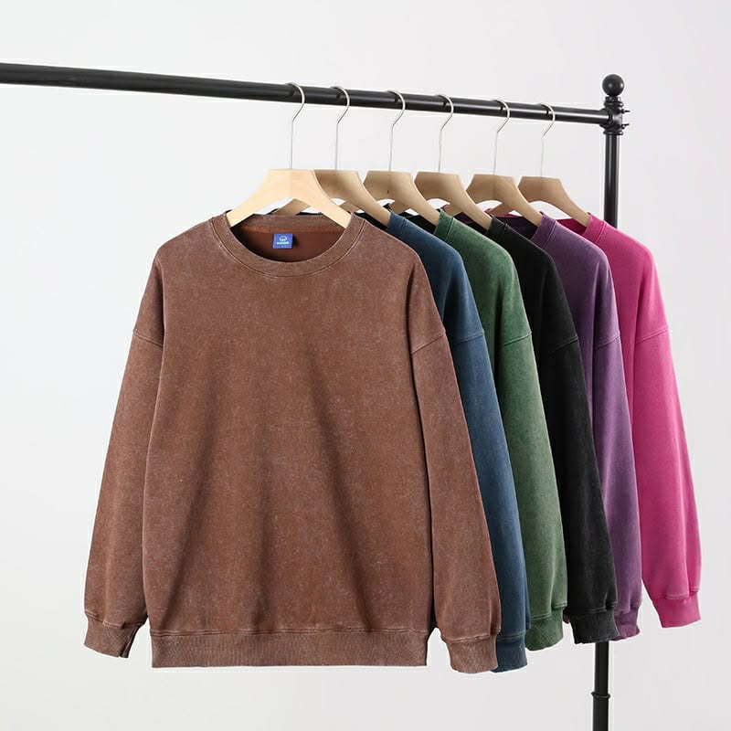 *Preorder*  Cotton Aci-washed Unisex Crewneck