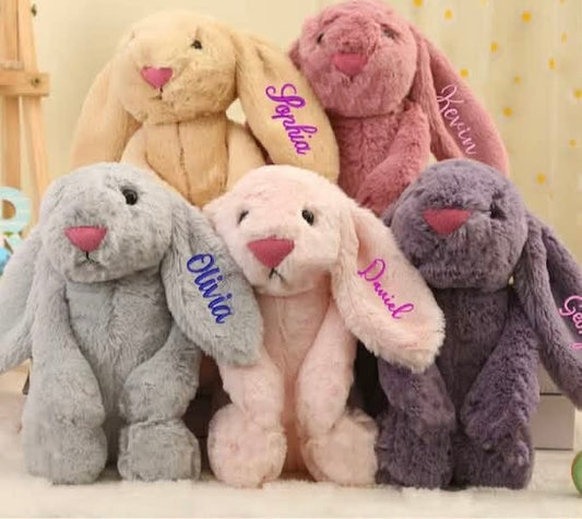*Preorder* Embroidered Name Bunny