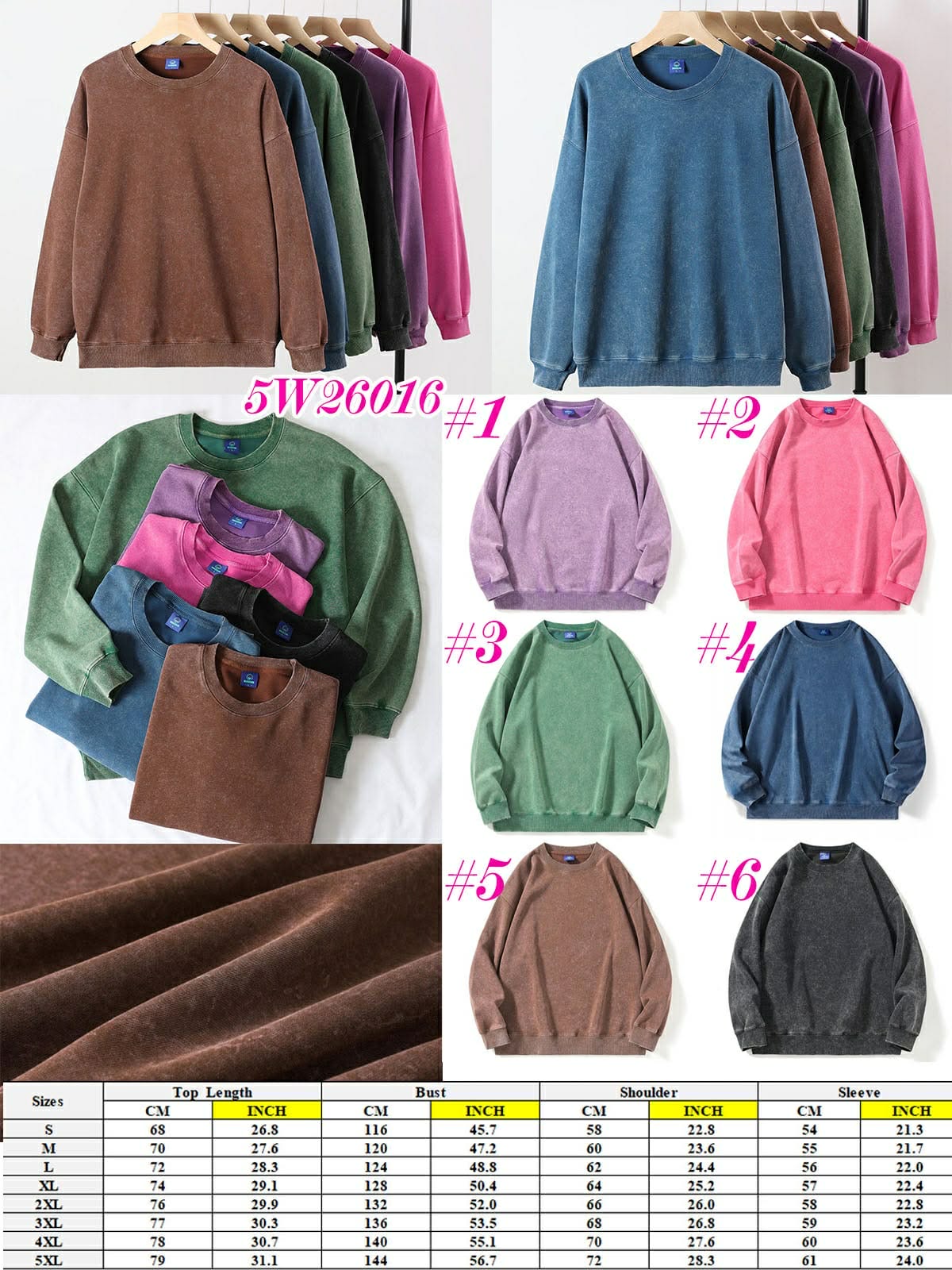 *Preorder*  Cotton Aci-washed Unisex Crewneck