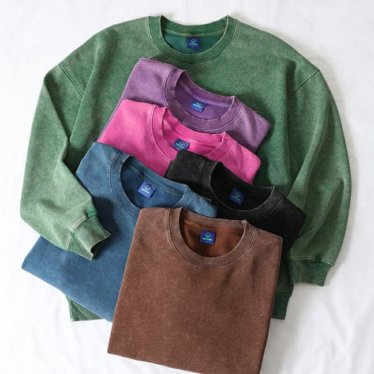 *Preorder*  Cotton Aci-washed Unisex Crewneck