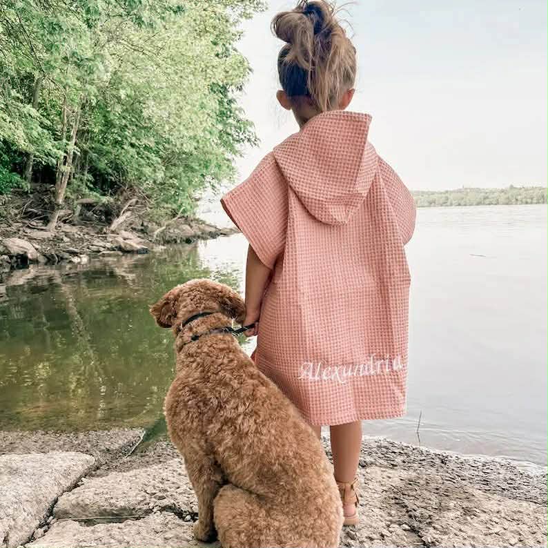 *Preorder* Embroidered Cotton Waffle Hooded Towel