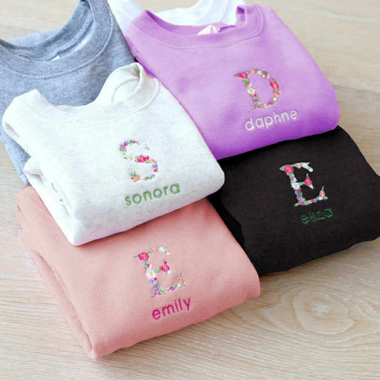 *Preorder* Floral Name Kids Crew Neck