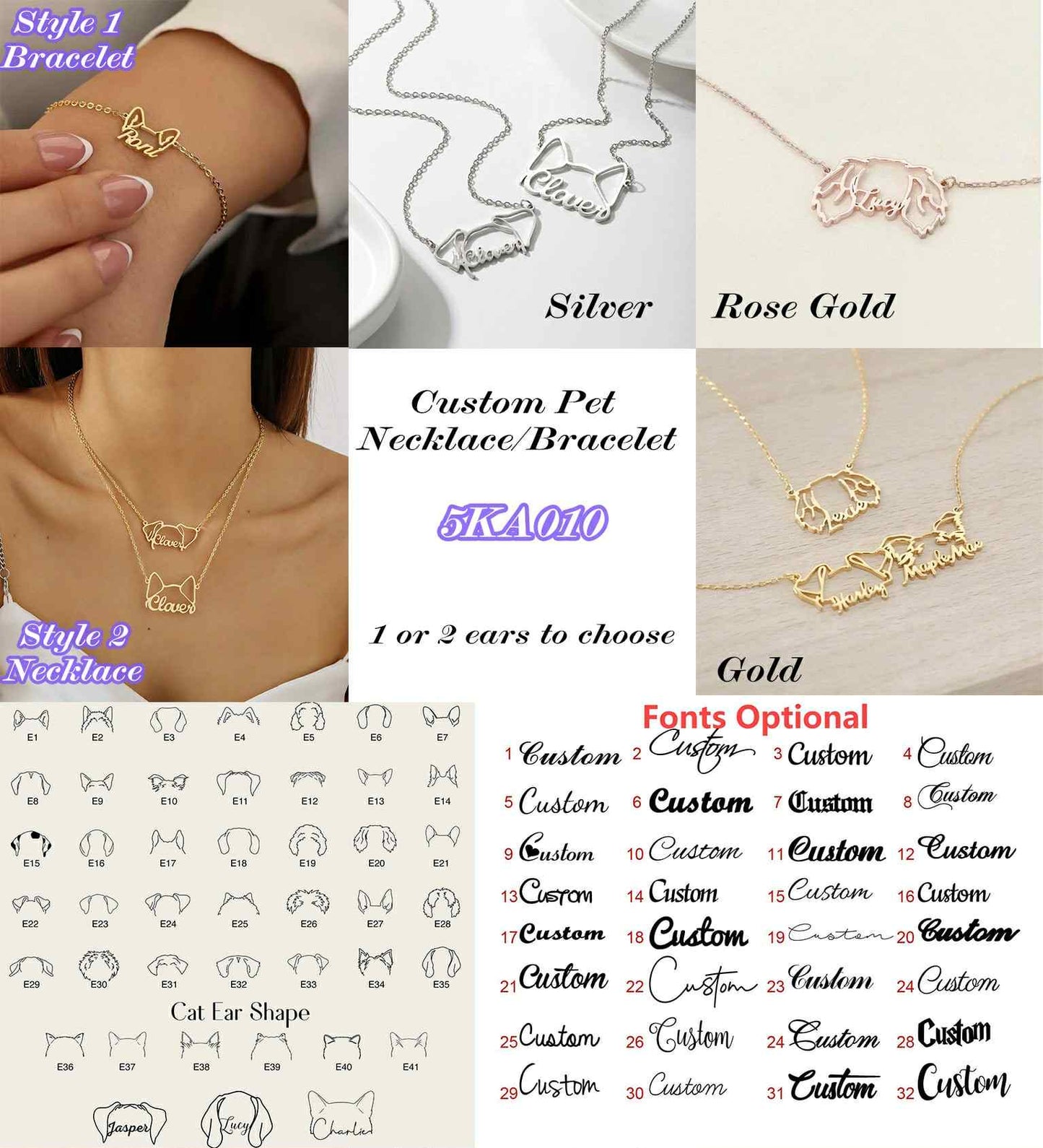 *Preorder* Pet Outline Bracelet or Bracelet/Necklace