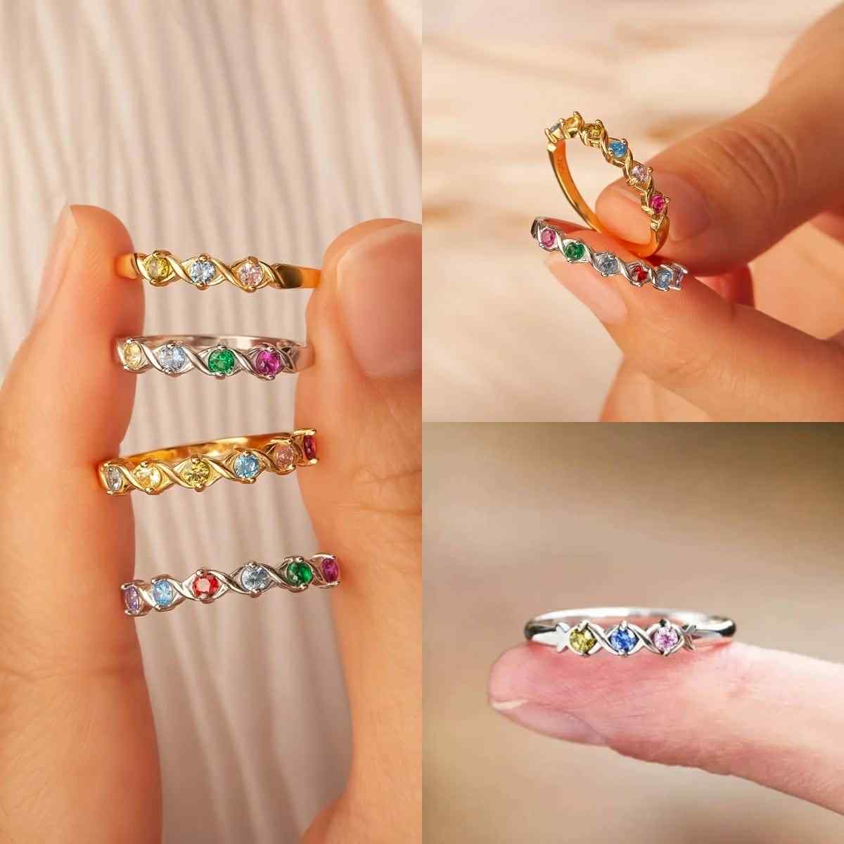 *Preorder* Personalized Birthstone Rings (Choose up to 6 stones)
