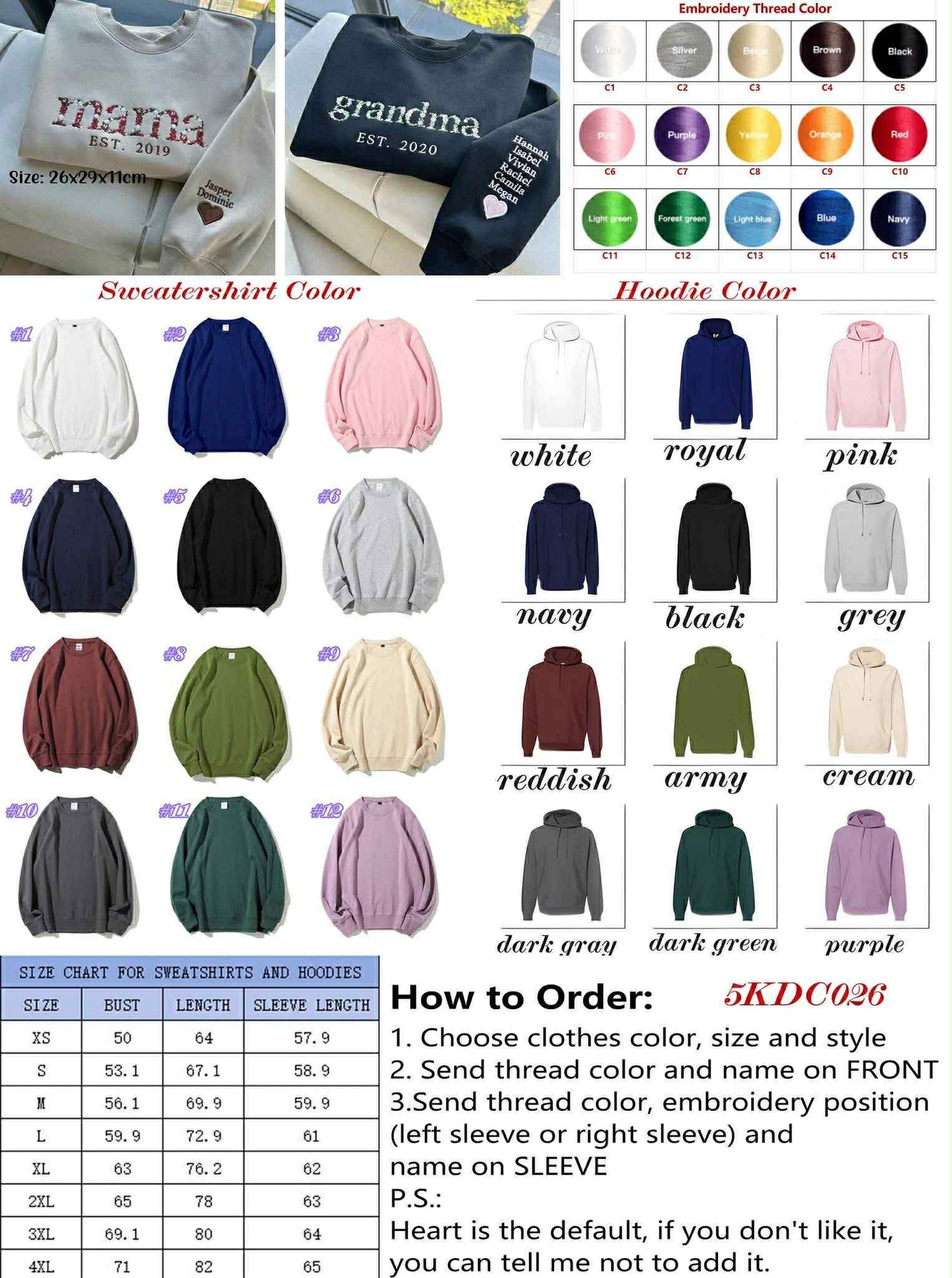 *Preorder* Mama, Grandma, Auntie Etc. Embroidered Sweater